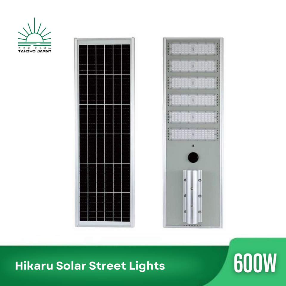 Hikaru 100W 200W 300W 400W 600W Integrated Solar Street Lights - takiyo japan solarlights