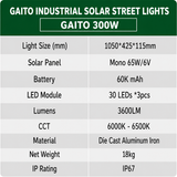 Gaito 200W, 300W, 400W & 500W Industrial Solar Street Lights