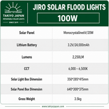 Jiro Repairable Solar Flood Lights with LiFePO4 Battery | Takiyo Japan
