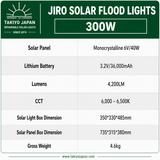 Jiro Repairable Solar Flood Lights with LiFePO4 Battery | Takiyo Japan