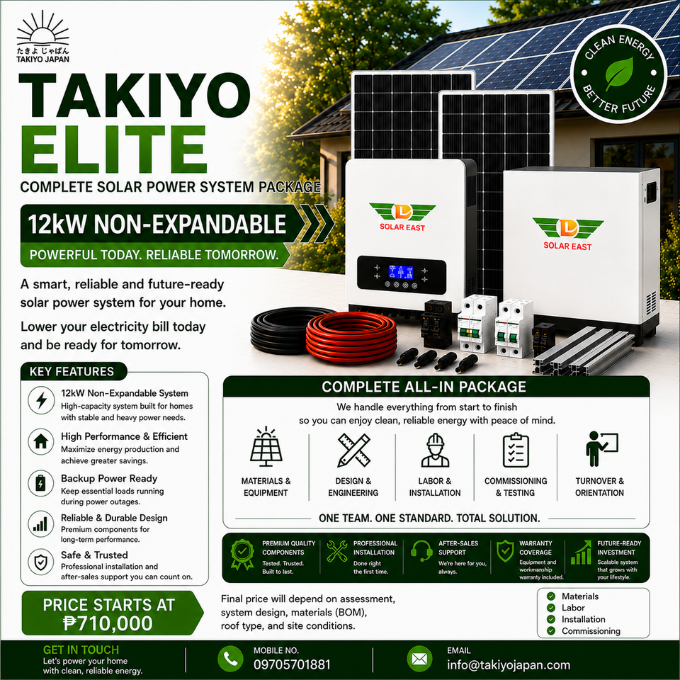 Takiyo Elite 12kW Hybrid Solar Power System