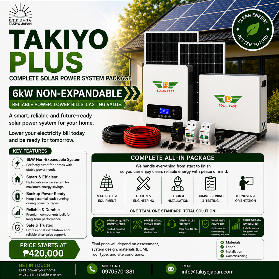Takiyo Plus 6kW Hybrid Solar Power System
