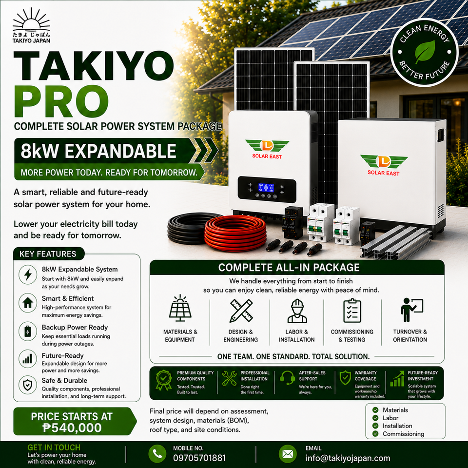 Takiyo Pro 8kW Expandable Hybrid Solar Power System