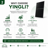 Yingli 650W N-Type TOPCon Bifacial Solar Panel | Takiyo Japan