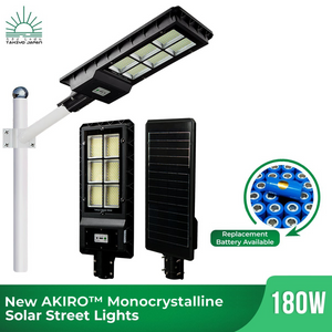 TAKIYO JAPAN™ New AKIRO 120W & 180W Monocrystalline Solar Street Lights [Bracket Not Included]